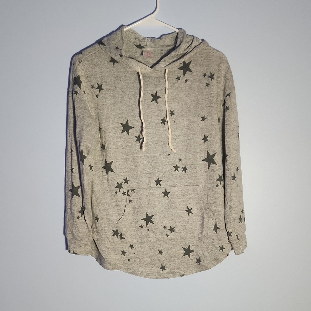 No Boundaries Gray Star Hoodie, Sz Sm